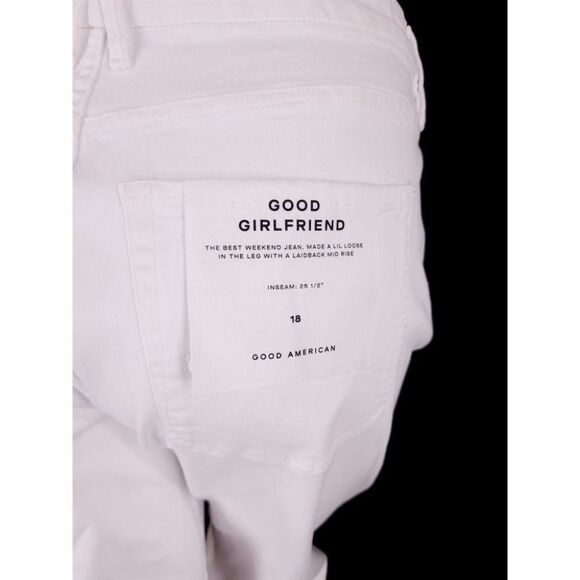 GOOD AMERICAN New Plus Size 18 Good Girlfriend Jeans in White Distressed - Picture 13 of 13